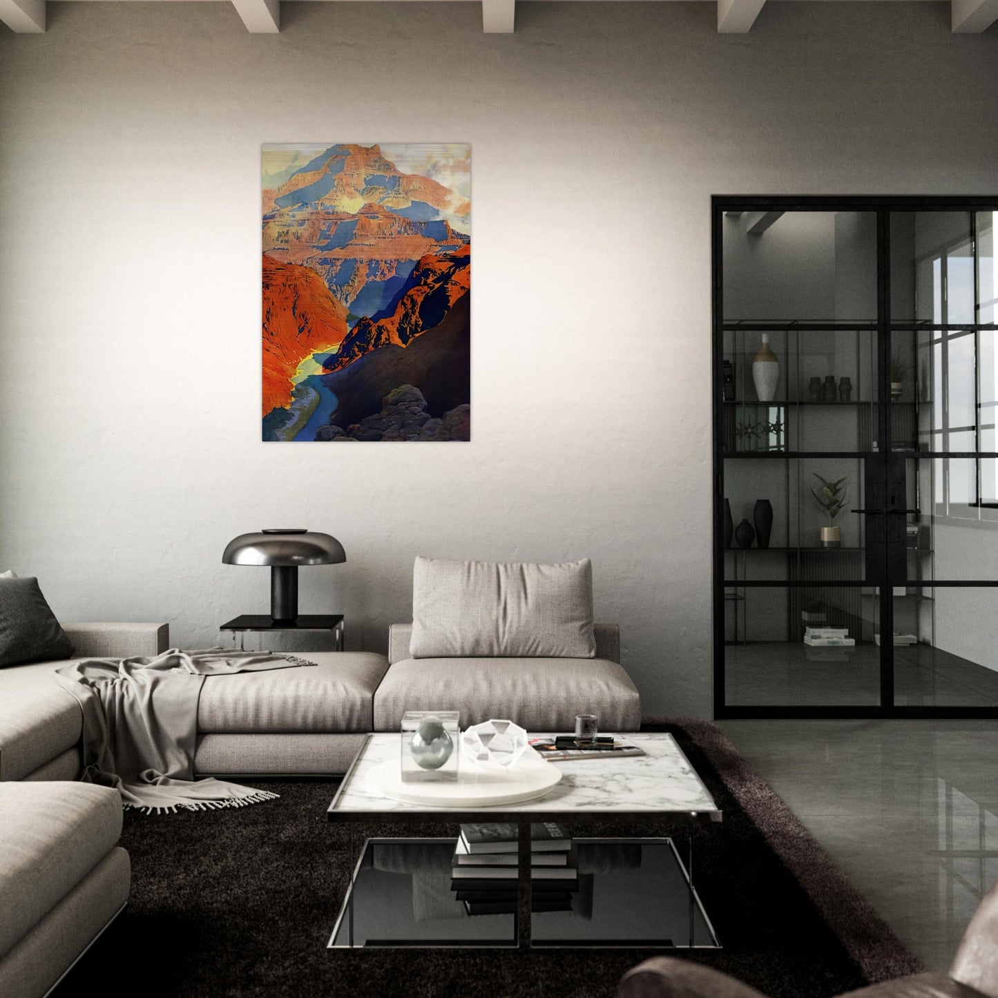 Grand Canyon - Maxfield Parrish Brushed Aluminum Print - 70x100 cm / 28x40 inches | Maxfield Parrish Aluminum Print | Maxfield Parrish Prints