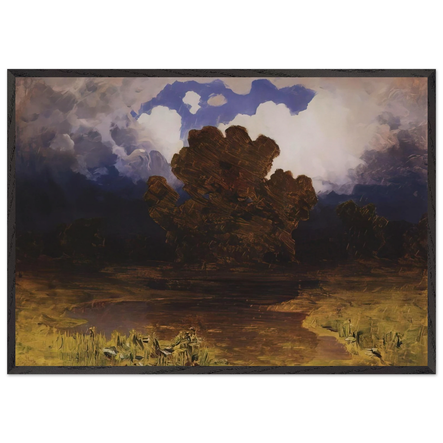 Forest Lake Cloud - Arkhyp Kuindzhi 70x100 cm / 28x40 inches Framed Art Print – Black Wooden Frame