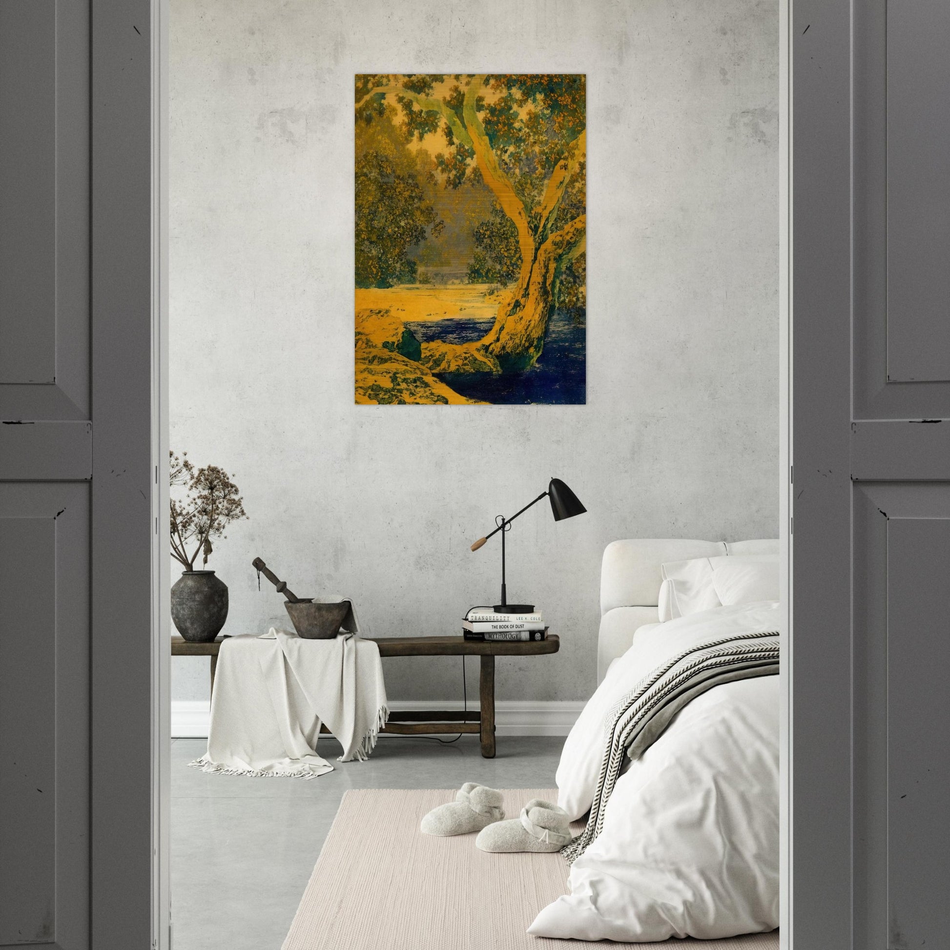 Study for Autumn Brook - Maxfield Parrish Brushed Aluminum Print - 70x100 cm / 28x40 inches | Maxfield Parrish Aluminum Print | Maxfield Parrish Prints