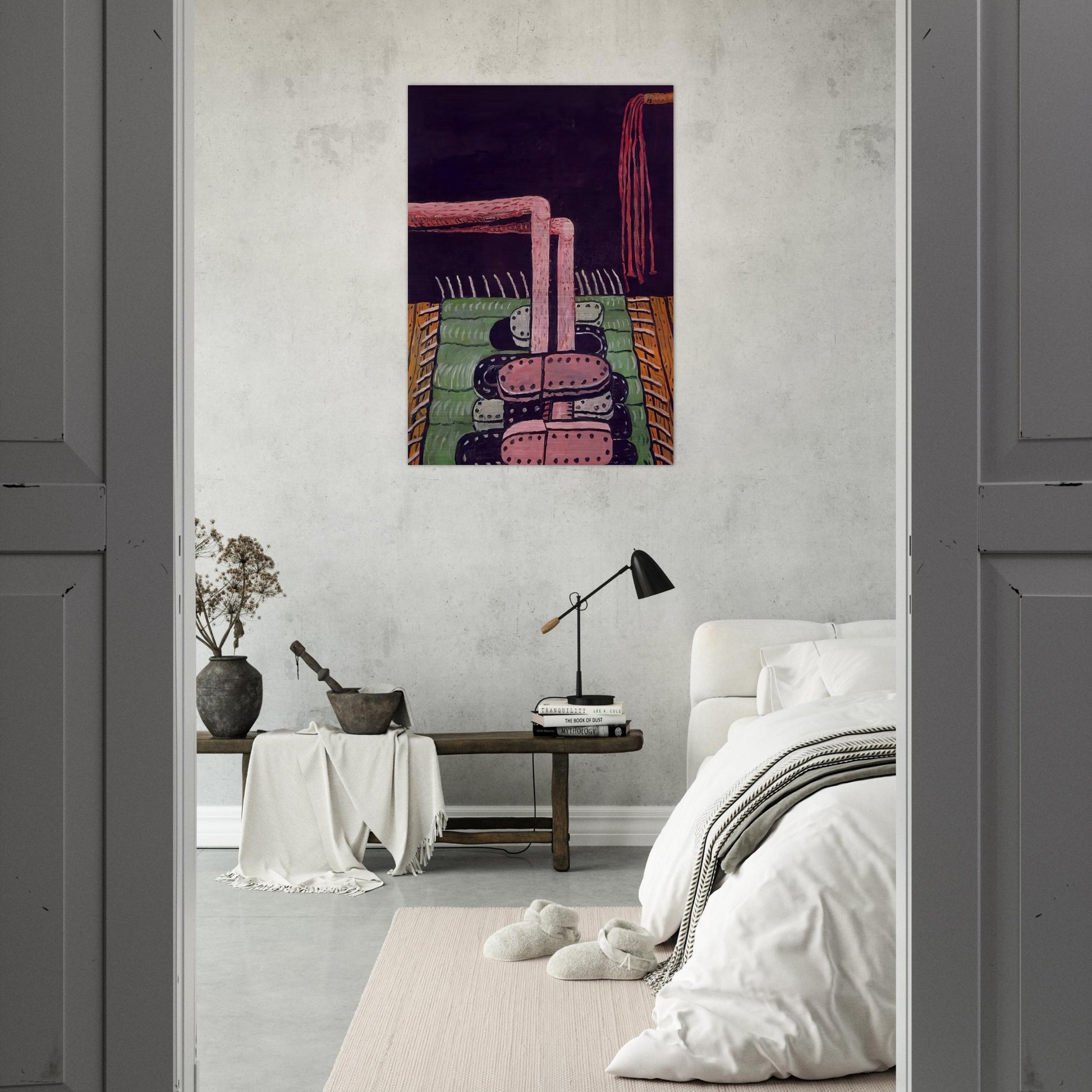 GREEN RUG - Philip Guston Brushed Aluminum Print - 70x100 cm / 28x40 inches | Philip Guston Aluminum Print | Philip Guston Prints