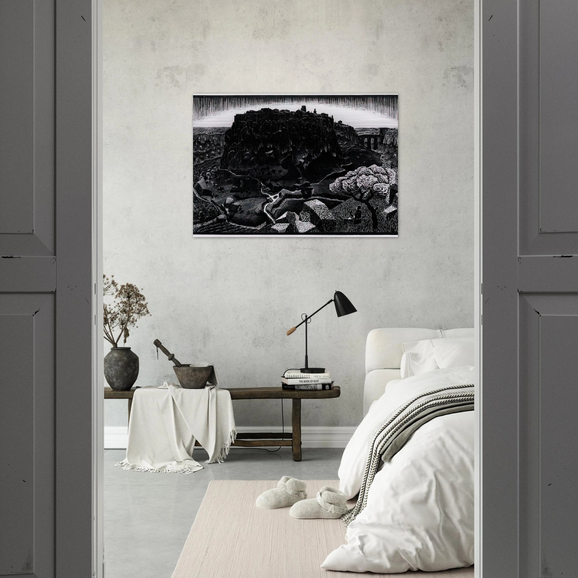 VITORCHIANO NEL CIMINO - MC Escher Brushed Aluminum Print - 70x100 cm / 28x40 inches | MC Escher Aluminum Print | MC Escher Prints