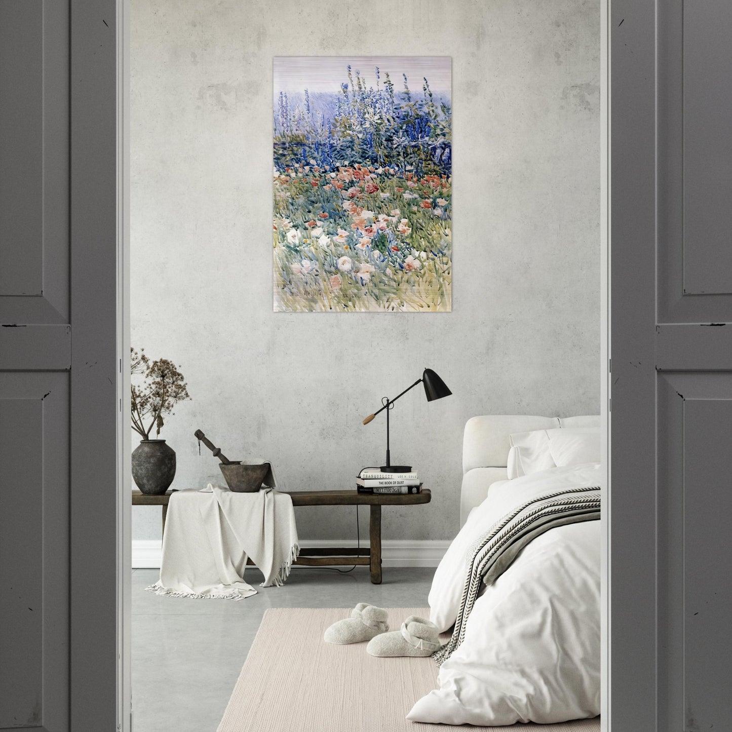 Flower Garden, Isles of Shoals - Childe Hassam Brushed Aluminum Print - 70x100 cm / 28x40 inches | Childe Hassam Aluminum Print | Childe Hassam Prints
