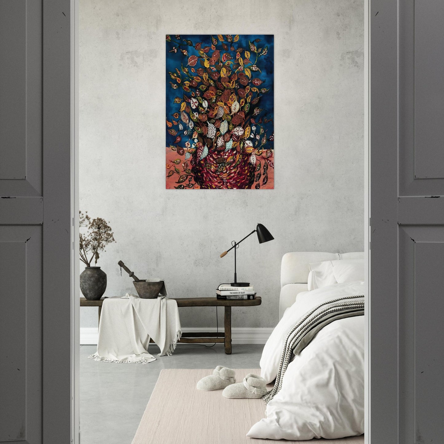 Le Bouquet de Feuilles - Naïve Art Primitivism - Seraphine Louis Brushed Aluminum Print - 70x100 cm / 28x40 inches | Seraphine Louis Aluminum Print | Seraphine Louis Prints