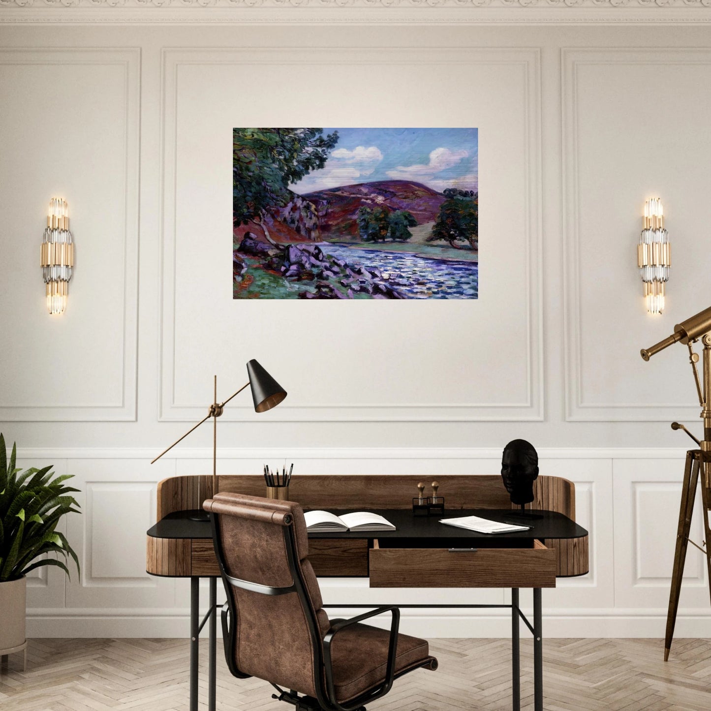 Paysage à Crozant - 1900 - Armand Guillaumin Brushed Aluminum Print - 70x100 cm / 28x40 inches | Armand Guillaumin Aluminum Print | Armand Guillaumin Prints