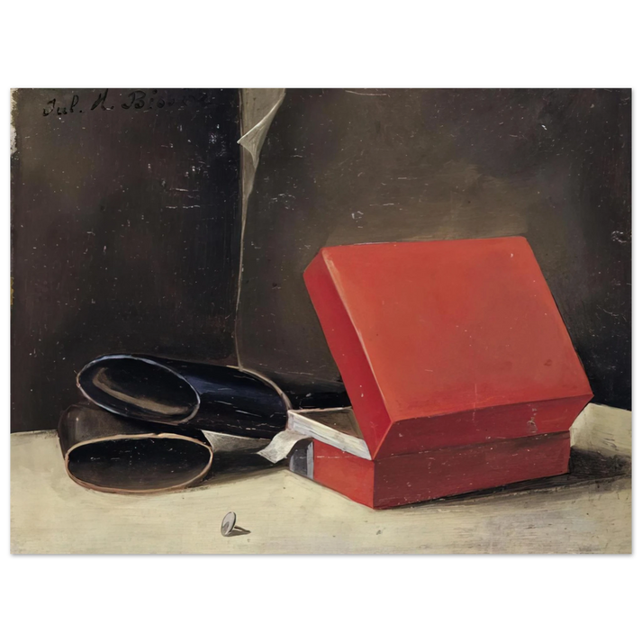 Julius Bissier - Scatola rossa con astuccio per occhiali - 1923  75x100 cm / 30x40inches Fine Art Poster