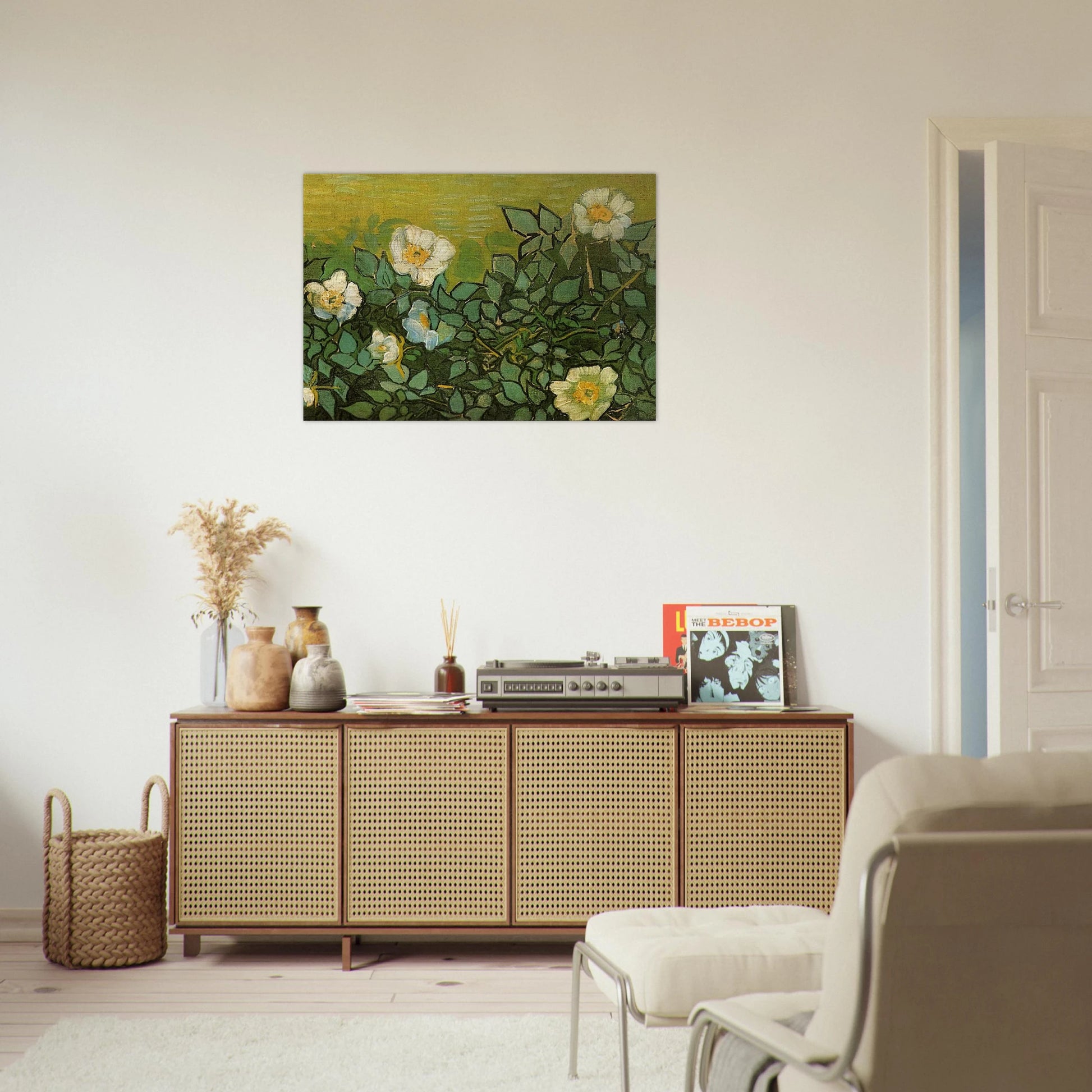 Wild Roses - Vincent van Gogh Brushed Aluminum Print - 70x100 cm / 28x40 inches | Vincent van Gogh Aluminum Print | Vincent van Gogh Prints