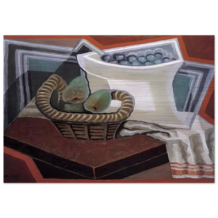 THE BASKET OF PEARS 1925 - Juan Gris Brushed Aluminum Print - 70x100 cm / 28x40 inches | Juan Gris Aluminum Print | Juan Gris Prints
