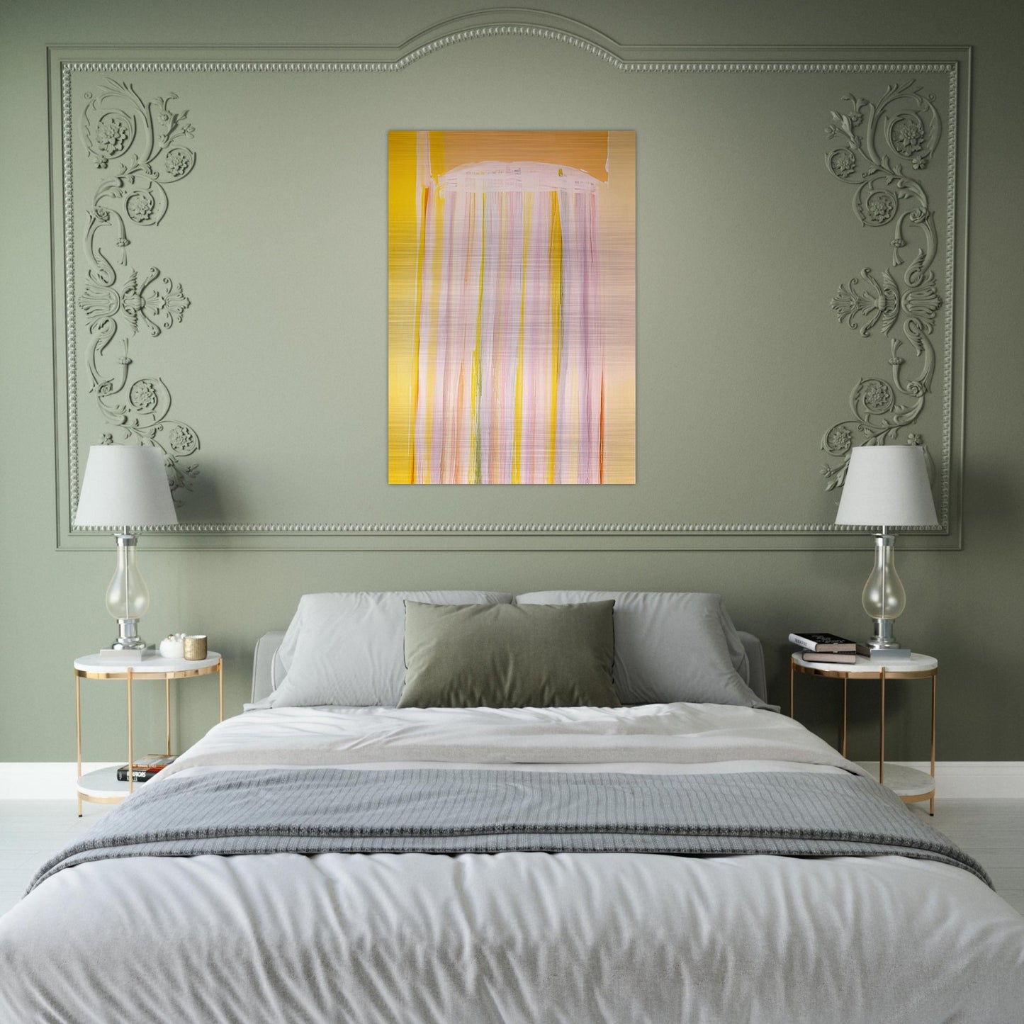 Yellow Prairie - 1972 - Ronnie Landfield Brushed Aluminum Print - 70x100 cm / 28x40 inches | Ronnie Landfield Aluminum Print | Ronnie Landfield Prints