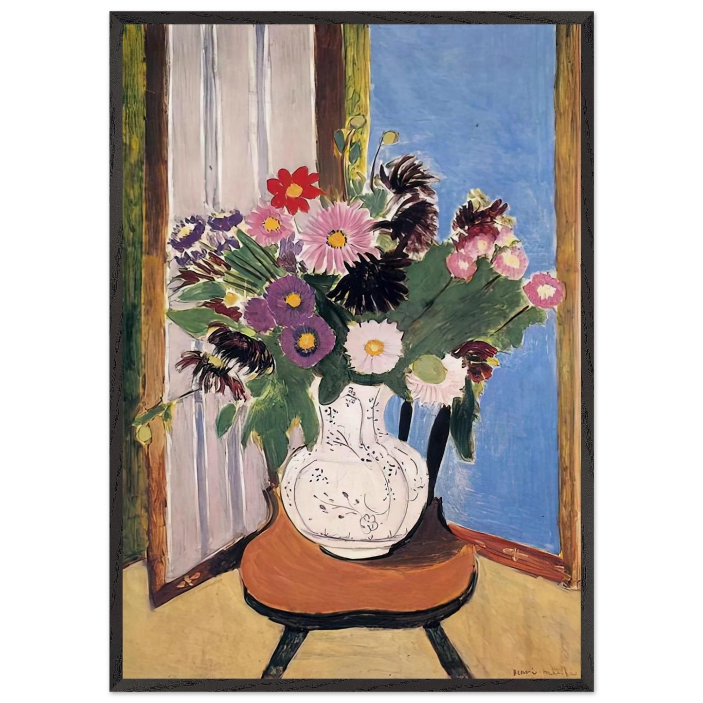 DAISIES 1919 - Henri Matisse 70x100 cm / 28x40 inches Framed Art Print – Black Wooden Frame