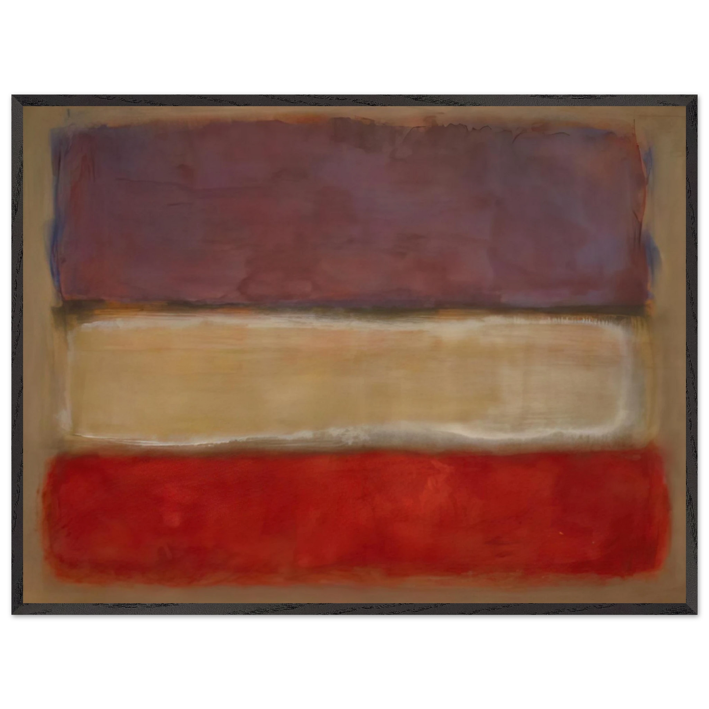 Mark Rothko - Untitled Purple, White, and Red - 1953 Wall Art - 21x29.7 cm / 8x12" - Premium Wooden Framed Poster With Fine Art Paper-canvas - Black frame