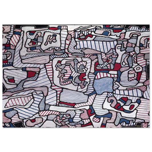 SITE INHABITED BY OBJECTS 1965 - Jean Dubuffet Brushed Aluminum Print - 70x100 cm / 28x40 inches | Jean Dubuffet Aluminum Print | Jean Dubuffet Prints