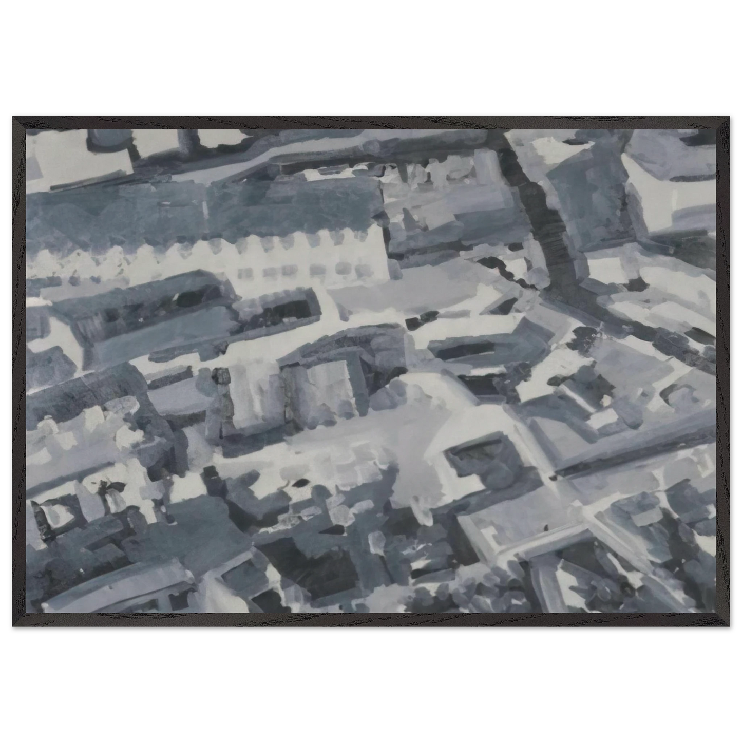 TOWNSCAPE M3 1968 - Gerhard Richter 70x100 cm / 28x40 inches Framed Art Print – Black Wooden Frame