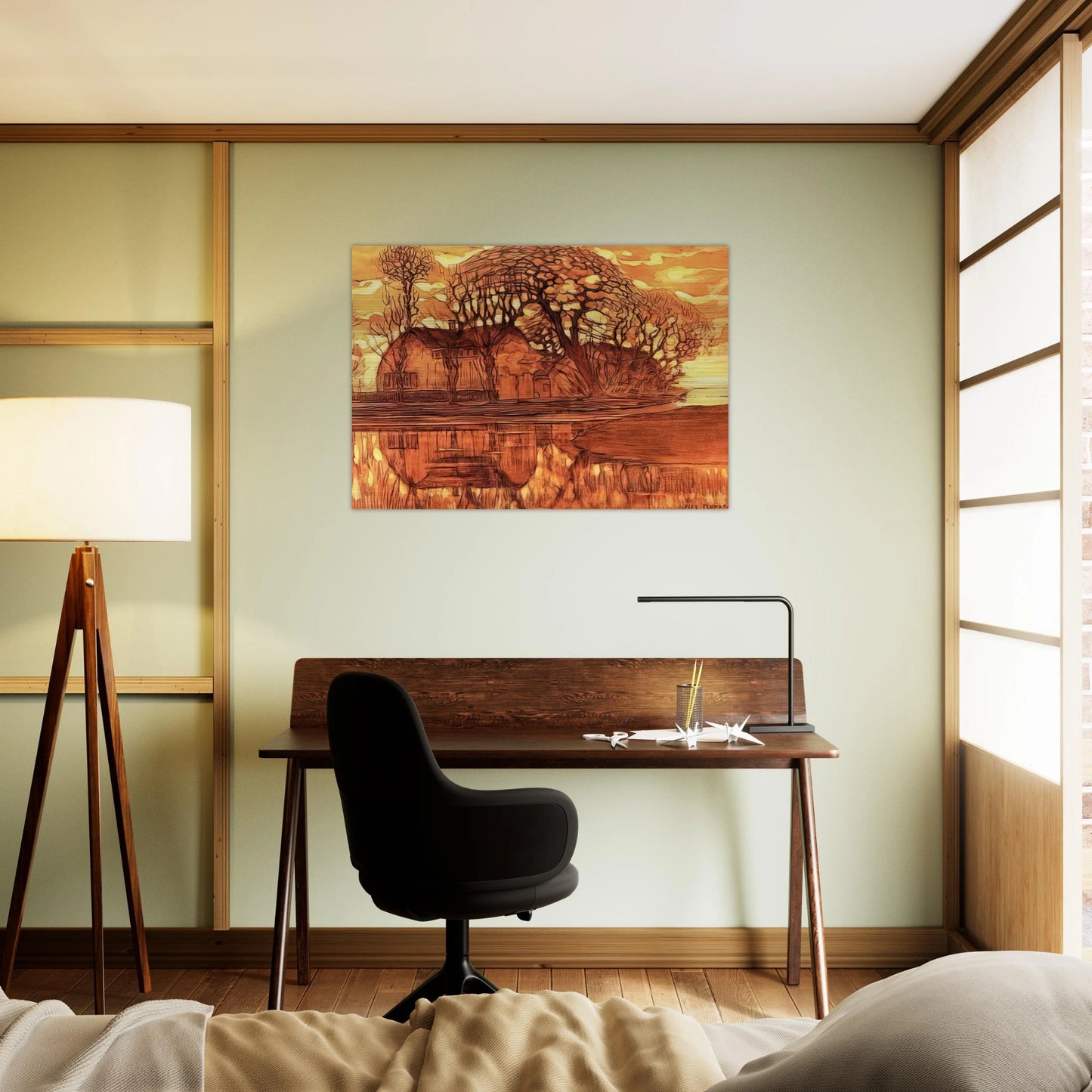 Farm at Duivendrecht - Piet Mondrian Brushed Aluminum Print - 70x100 cm / 28x40 inches | Piet Mondrian Aluminum Print | Piet Mondrian Prints