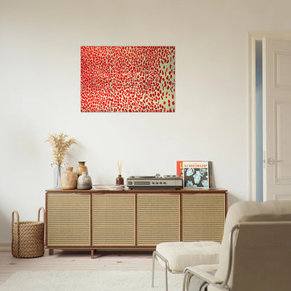 RED AZALEAS SINGING AND DANCING ROCK AND ROLL MUSIC 1976 - Alma Woodsey Thomas Brushed Aluminum Print - 70x100 cm / 28x40 inches | Alma Woodsey Thomas Aluminum Print | Alma Woodsey Thomas Prints