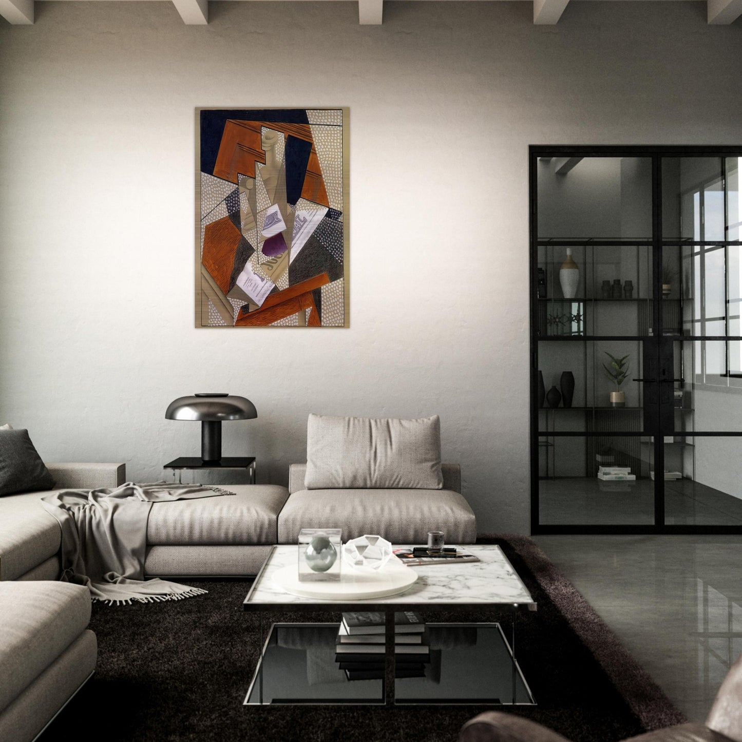 BOTTLE - Juan Gris Brushed Aluminum Print - 70x100 cm / 28x40 inches | Juan Gris Aluminum Print | Juan Gris Prints