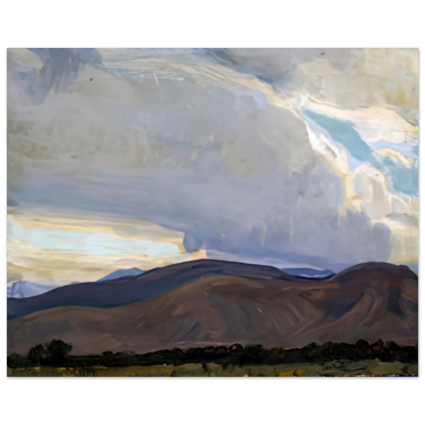 Maynard Dixon - STORM FROM THE SIERRA 1937 Wall art - 15x20 cm / 6x8 inches - Premium Wooden Framed Poster With Fine Art Paper-canvas - Wood frame