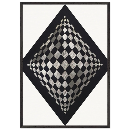 Ottico dynamico - Op Art - Dadamaino 70x100 cm / 28x40 inches Framed Art Print – Black Wooden Frame