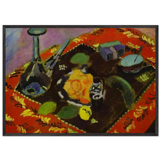 DISHES AND FRUIT 1906 - Henri Matisse 70x100 cm / 28x40 inches Framed Art Print – Black Wooden Frame