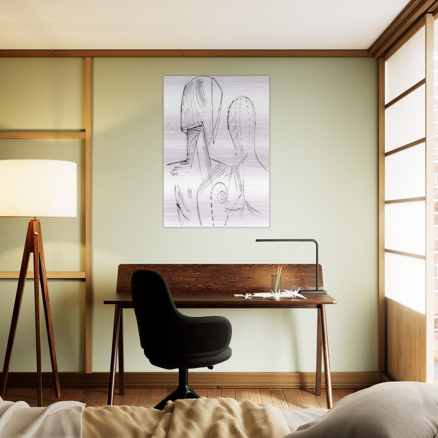 TWO MANNEQUINS - Giorgio de Chirico Brushed Aluminum Print - 70x100 cm / 28x40 inches | Giorgio de Chirico Aluminum Print | Giorgio de Chirico Prints