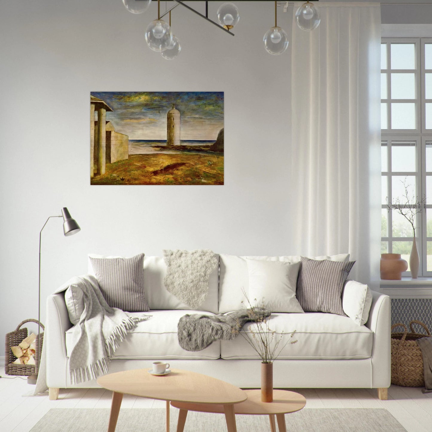 EL FARO 1928 - Carlo Carra Brushed Aluminum Print - 70x100 cm / 28x40 inches | Carlo Carra Aluminum Print | Carlo Carra Prints