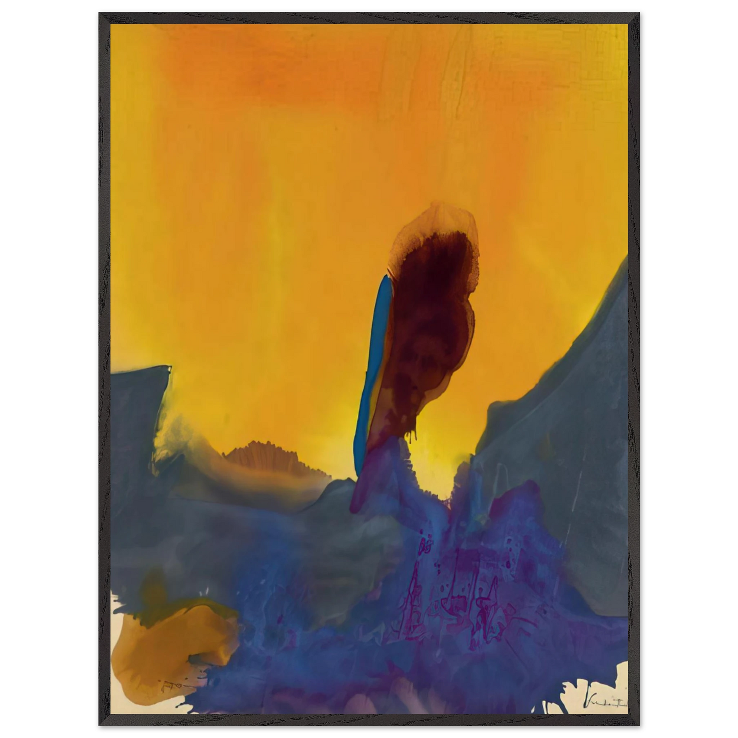 Helen Frankenthaler - Glow II - 1968 Wall art - A2 (42 x 59.4  cm) - Premium Wooden Framed Poster With Fine Art Paper-canvas - White frame