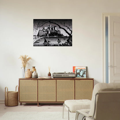 CITADEL OF CALVI CORSICA - MC Escher Brushed Aluminum Print - 70x100 cm / 28x40 inches | MC Escher Aluminum Print | MC Escher Prints
