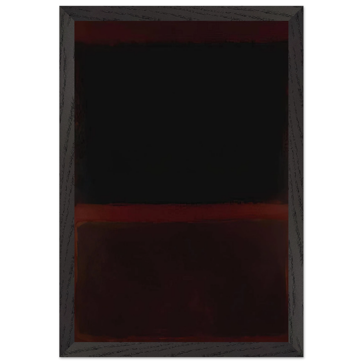 Mark Rothko - Black on Dark Sienna on Purple - 1960 Wall Art - 21x29.7 cm / 8x12" - Premium Wooden Framed Poster With Fine Art Paper-canvas - Wood frame