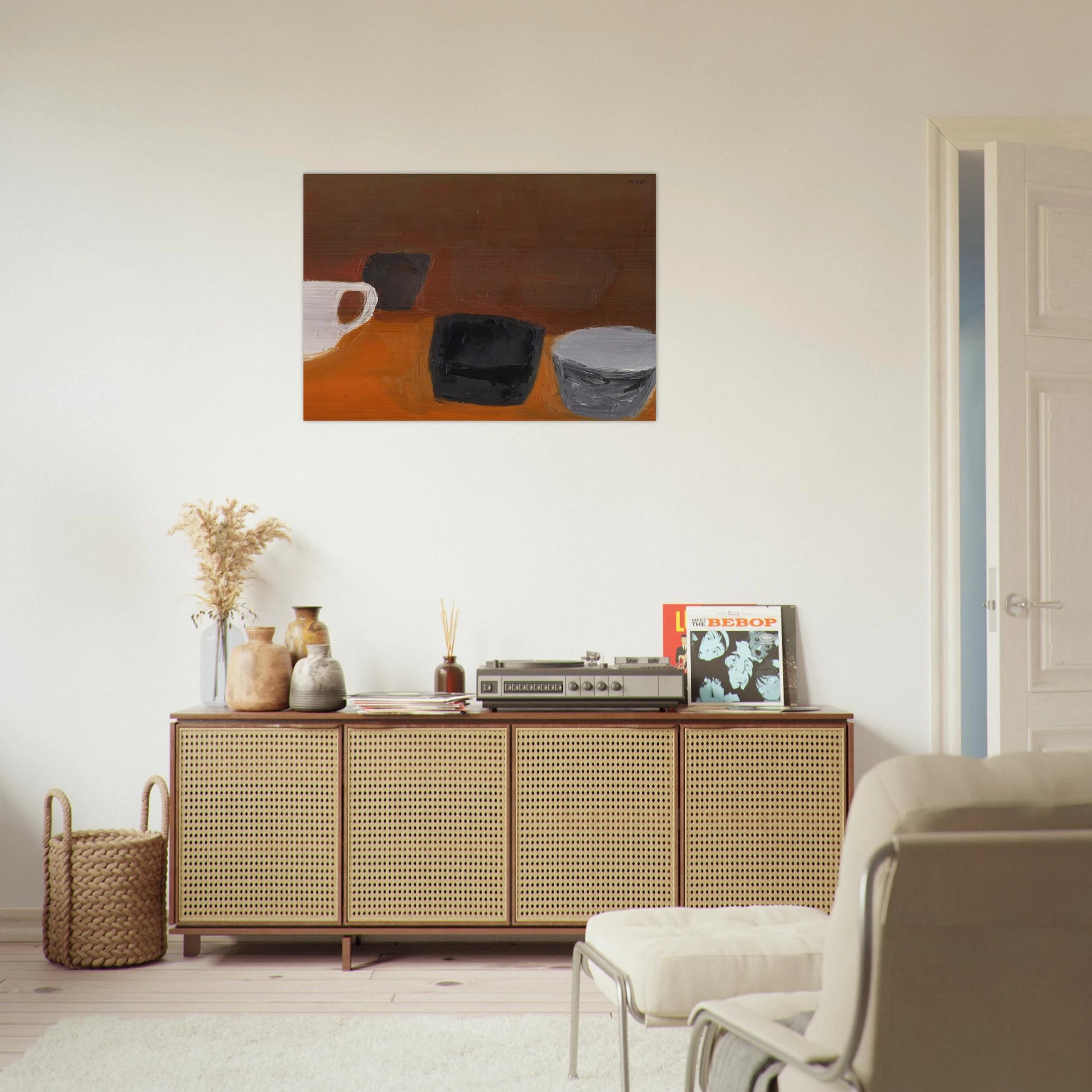 Still Life with White Mug - 1957 - William Scott Brushed Aluminum Print - 70x100 cm / 28x40 inches | William Scott Aluminum Print | William Scott Prints