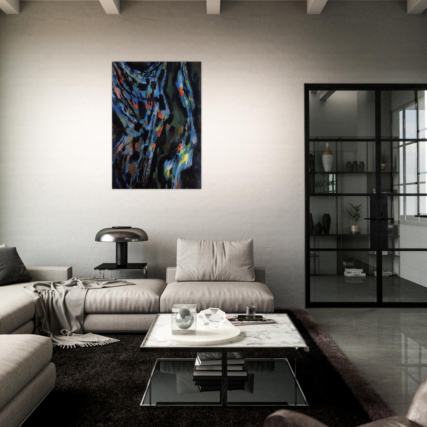 Les Ténèbres - 1962 - Alfred Manessier Brushed Aluminum Print - 70x100 cm / 28x40 inches | Alfred Manessier Aluminum Print | Alfred Manessier Prints