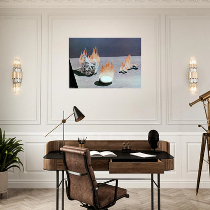 THE LADDER OF FIRE 1939 - Rene Magritte Brushed Aluminum Print - 70x100 cm / 28x40 inches | Rene Magritte Aluminum Print | Rene Magritte Prints