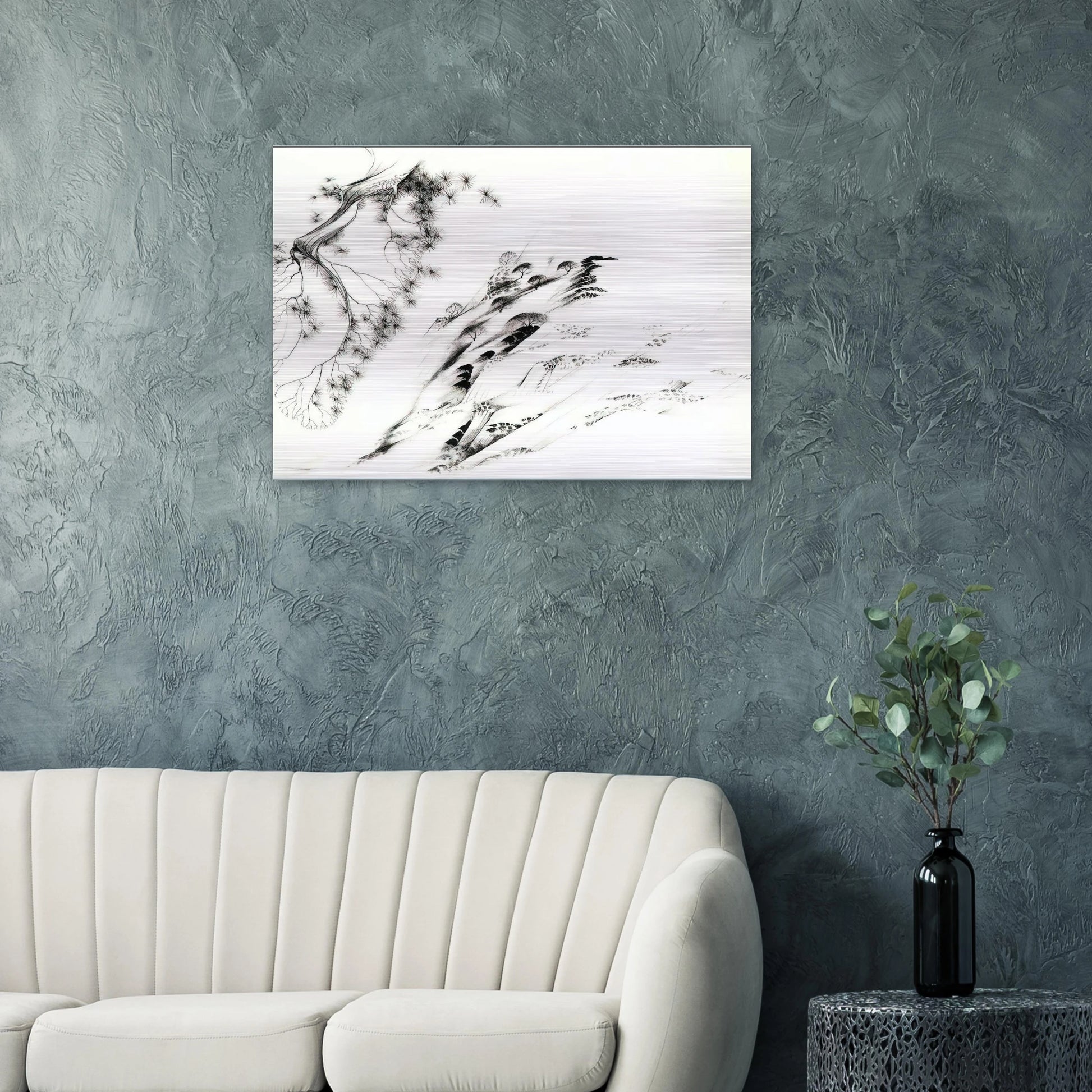 Hillside - Eyvind Earle Brushed Aluminum Print - 70x100 cm / 28x40 inches | Eyvind Earle Aluminum Print | Eyvind Earle Prints