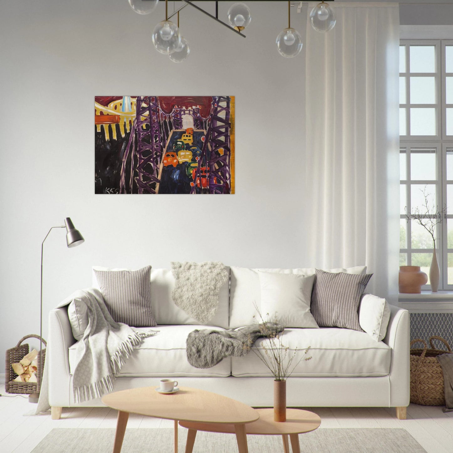 George Washington Bridge, with Cars - Allan Kaprow Brushed Aluminum Print - 70x100 cm / 28x40 inches | Allan Kaprow Aluminum Print | Allan Kaprow Prints