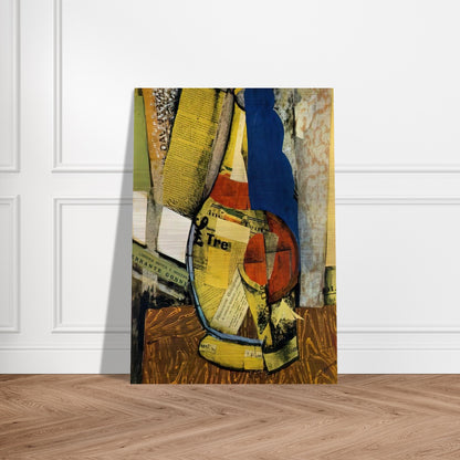 FIASCO E BICCHIERE - Carlo Carra Brushed Aluminum Print - 70x100 cm / 28x40 inches | Carlo Carra Aluminum Print | Carlo Carra Prints