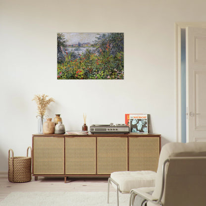 Flowers at Vetheuil - claude monet Brushed Aluminum Print - 70x100 cm / 28x40 inches | claude monet Aluminum Print | claude monet Prints