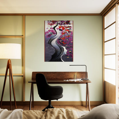 Twisted Tree - Eyvind Earle Brushed Aluminum Print - 70x100 cm / 28x40 inches | Eyvind Earle Aluminum Print | Eyvind Earle Prints