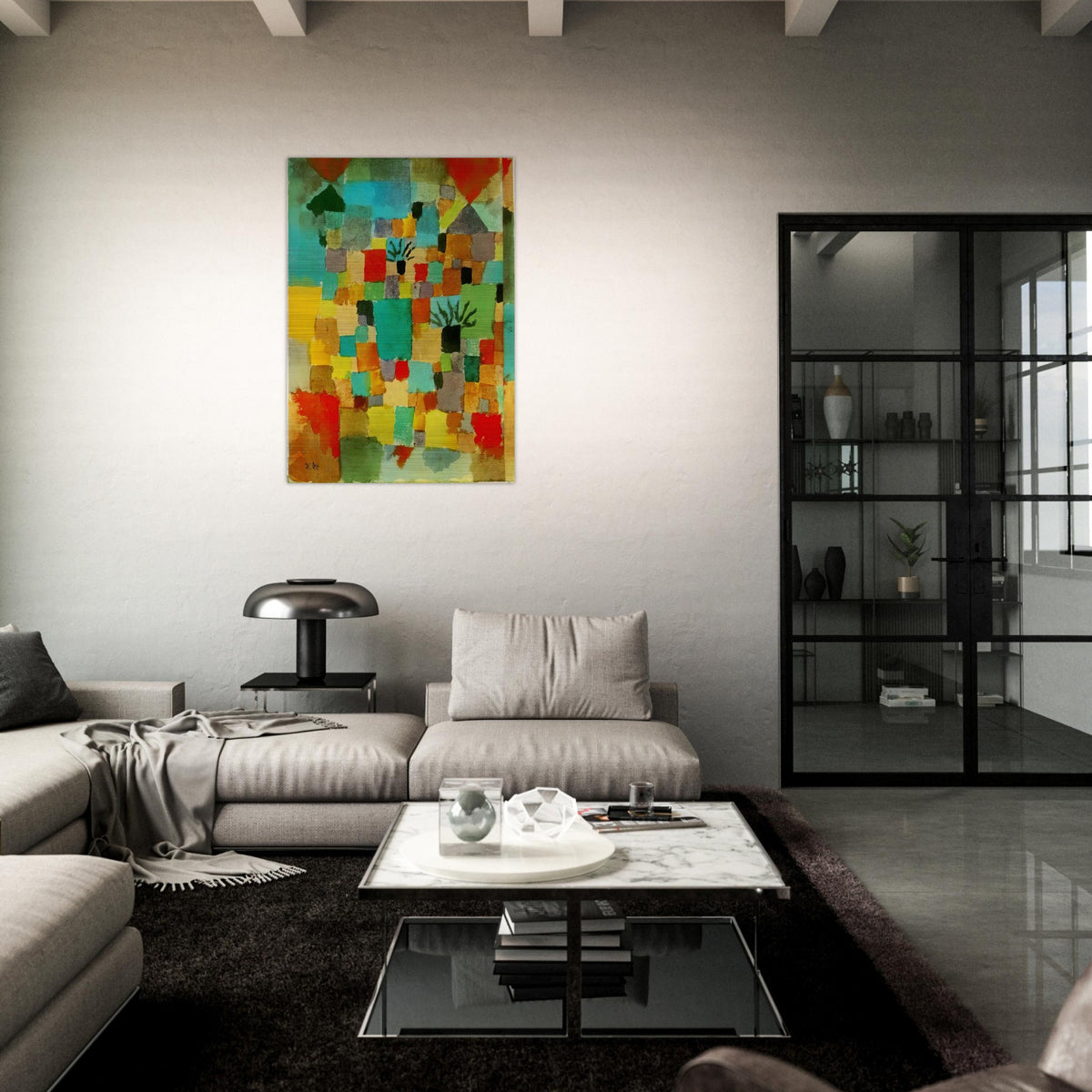 SOUTHERN TUNISIAN GARDENS 1919 - Paul Klee Brushed Aluminum Print - 70x100 cm / 28x40 inches | Paul Klee Aluminum Print | Paul Klee Prints
