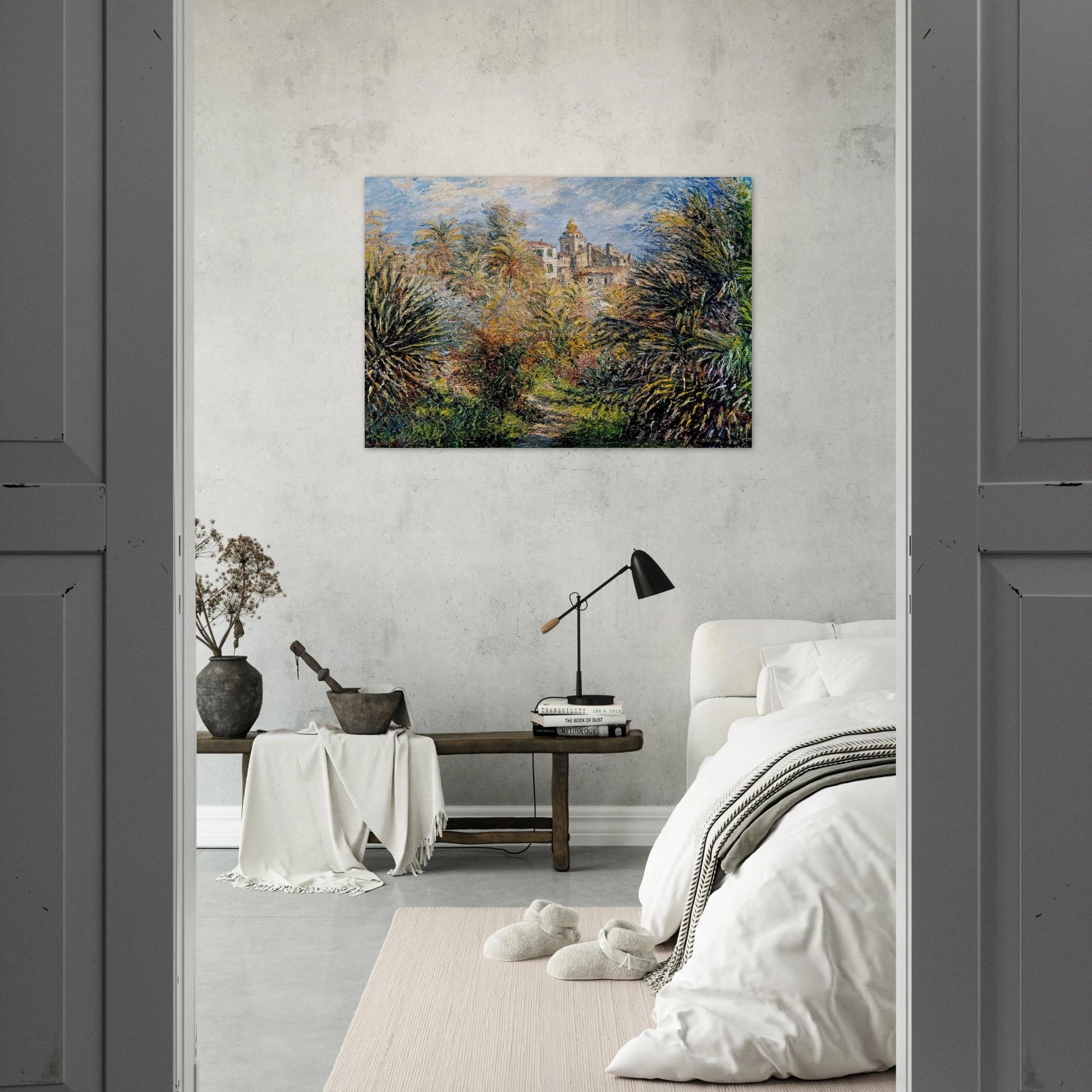 The Moreno Garden at Bordighera - claude monet Brushed Aluminum Print - 70x100 cm / 28x40 inches | claude monet Aluminum Print | claude monet Prints