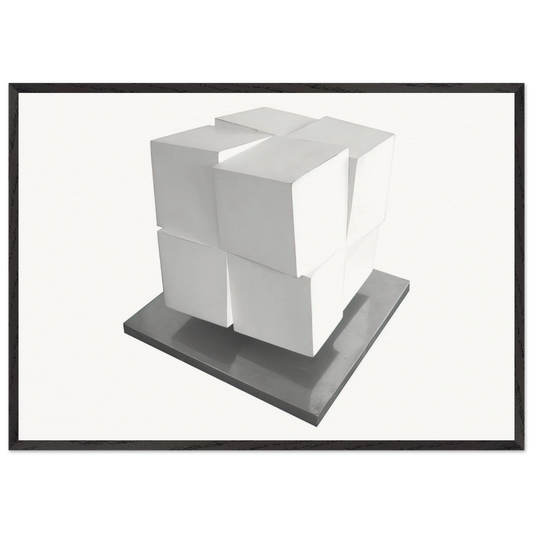 Split Cube - 1962 - Jeremy Moon 70x100 cm / 28x40 inches Framed Art Print – Black Wooden Frame
