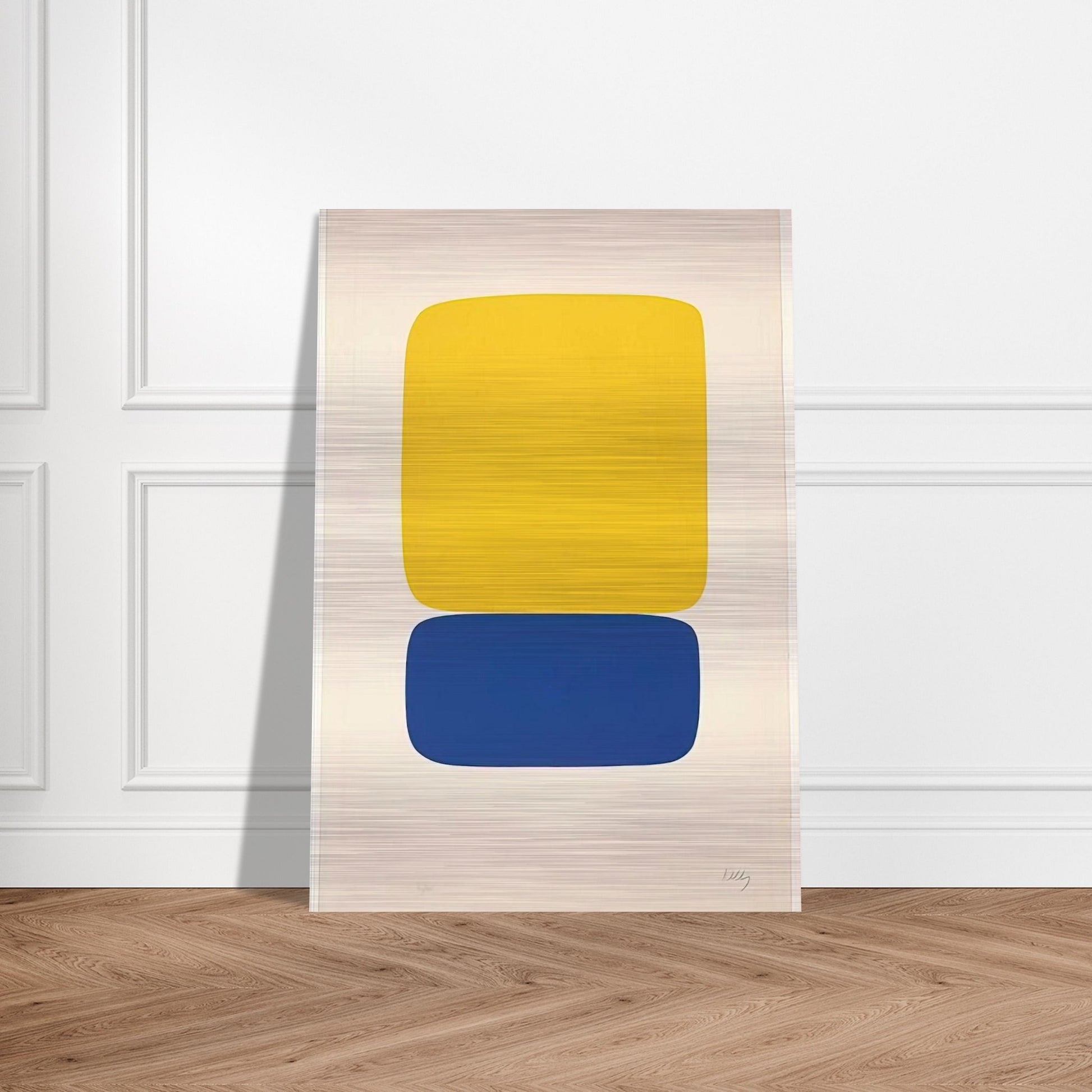 Yellow over Dark Blue - Ellsworth Kelly Brushed Aluminum Print - 70x100 cm / 28x40 inches | Ellsworth Kelly Aluminum Print | Ellsworth Kelly Prints