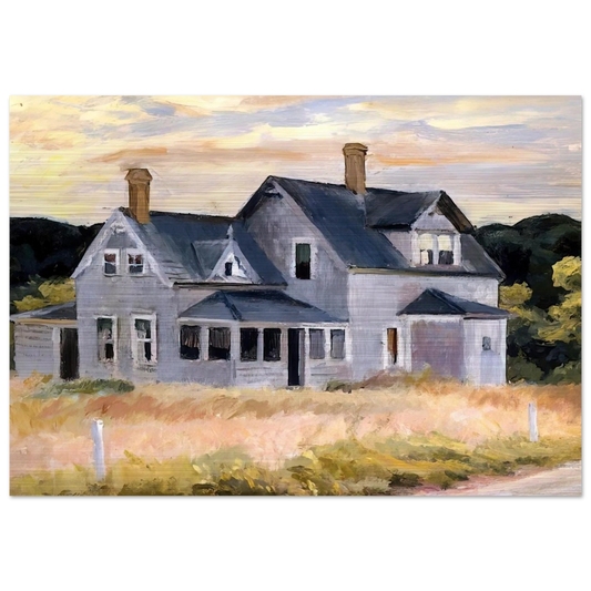 House by a Road - Edward Hopper Brushed Aluminum Print - 70x100 cm / 28x40 inches | Edward Hopper Aluminum Print | Edward Hopper Prints