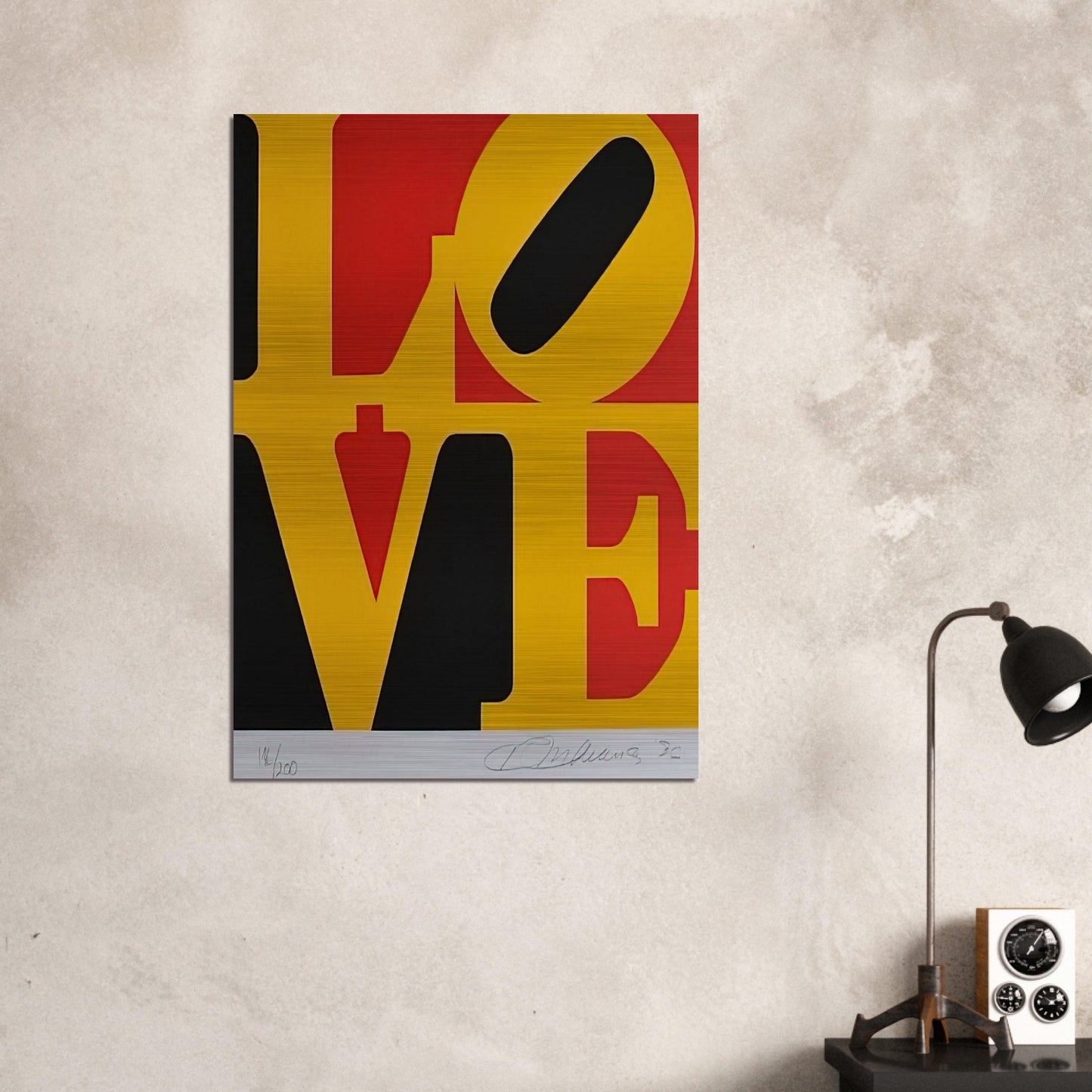 German Love - Robert Indiana Brushed Aluminum Print - 70x100 cm / 28x40 inches | Robert Indiana Aluminum Print | Robert Indiana Prints