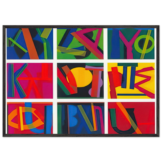 Untitled - Lettrism - Joao Vieira 70x100 cm / 28x40 inches Framed Art Print – Black Wooden Frame