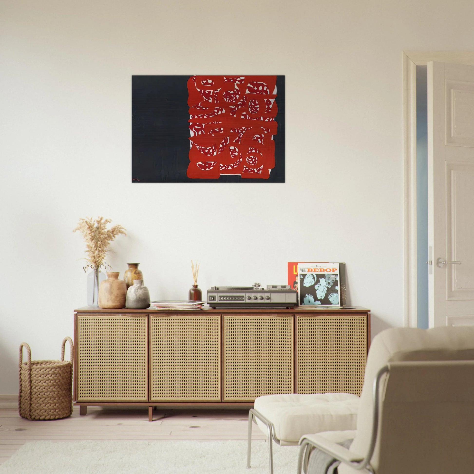 Rettangolo rosso - 1960 - Carla Accardi Brushed Aluminum Print - 70x100 cm / 28x40 inches | Carla Accardi Aluminum Print | Carla Accardi Prints