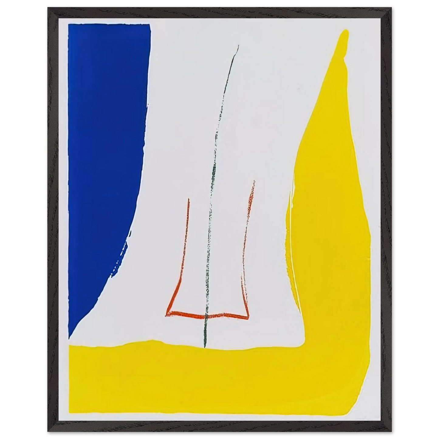 Helen Frankenthaler - Sun Corner - 1968 Wall art - 30x45 cm / 12x18 inches - Premium Wooden Framed Poster With Fine Art Paper-canvas - Black frame