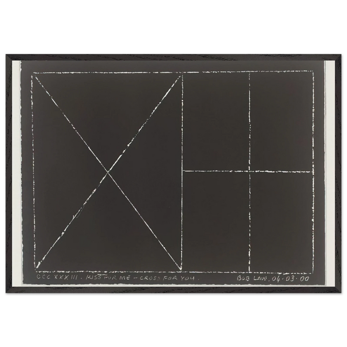 Kiss for Me - Cross for You - 2000 - Bob Law 70x100 cm / 28x40 inches Framed Art Print – Black Wooden Frame