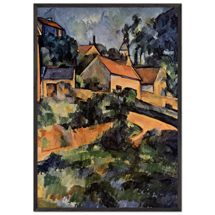 Turning Road at Montgeroult - Paul Cezanne 70x100 cm / 28x40 inches Framed Art Print – Black Wooden Frame