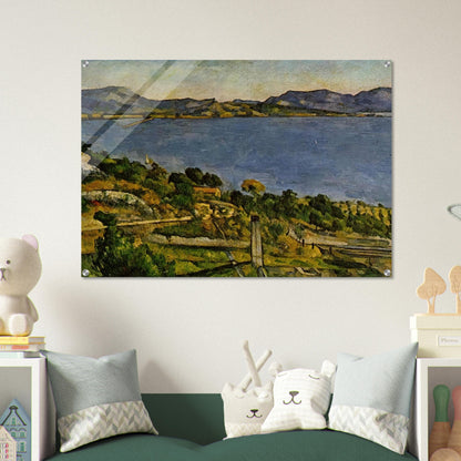 Sea at L'Estaque - Paul Cézanne Acrylic Print - 70x100 cm / 28x40″ inches | Paul Cézanne Wall Art | Paul Cézanne Prints