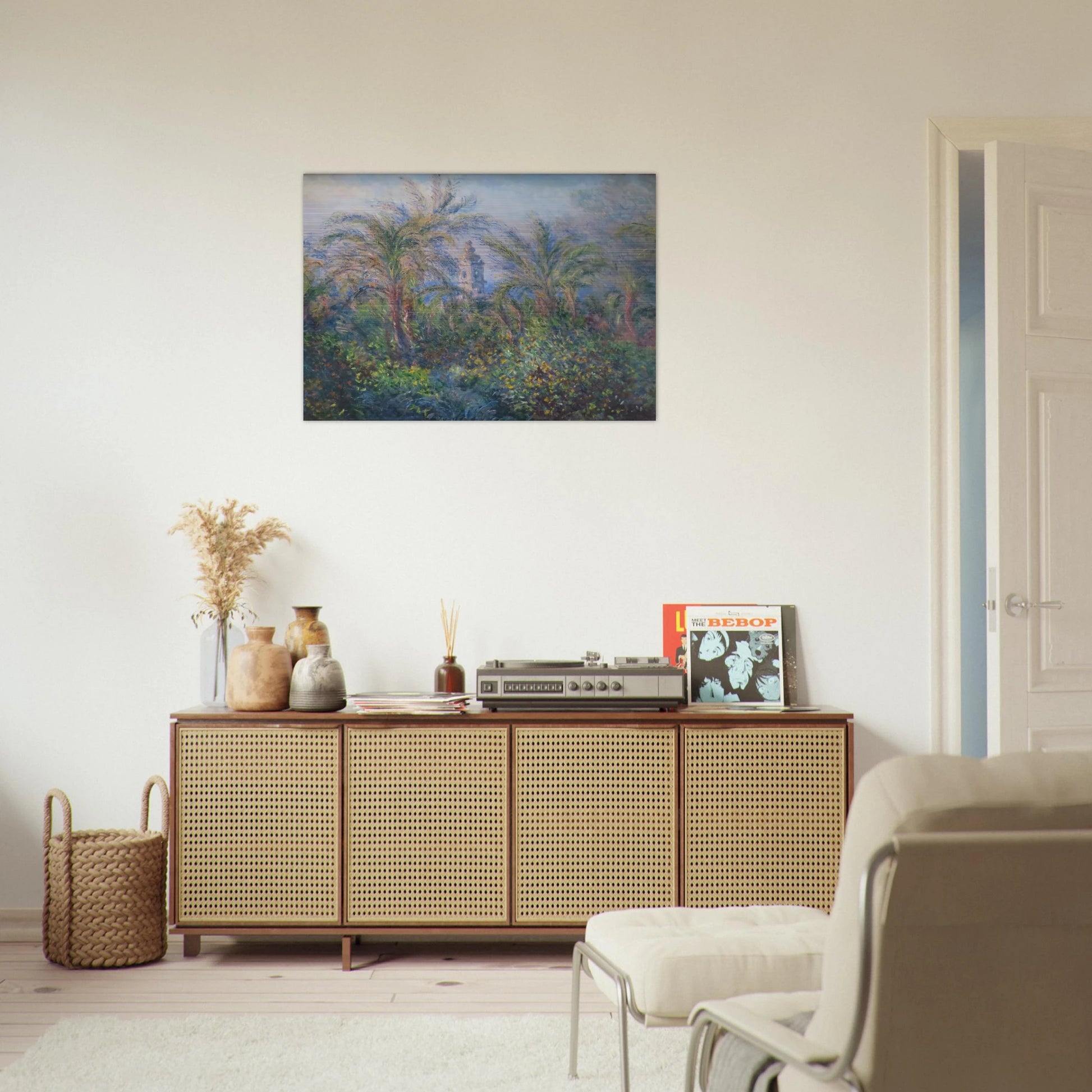 Garden in Bordighera, Impression of Morning - claude monet Brushed Aluminum Print - 70x100 cm / 28x40 inches | claude monet Aluminum Print | claude monet Prints