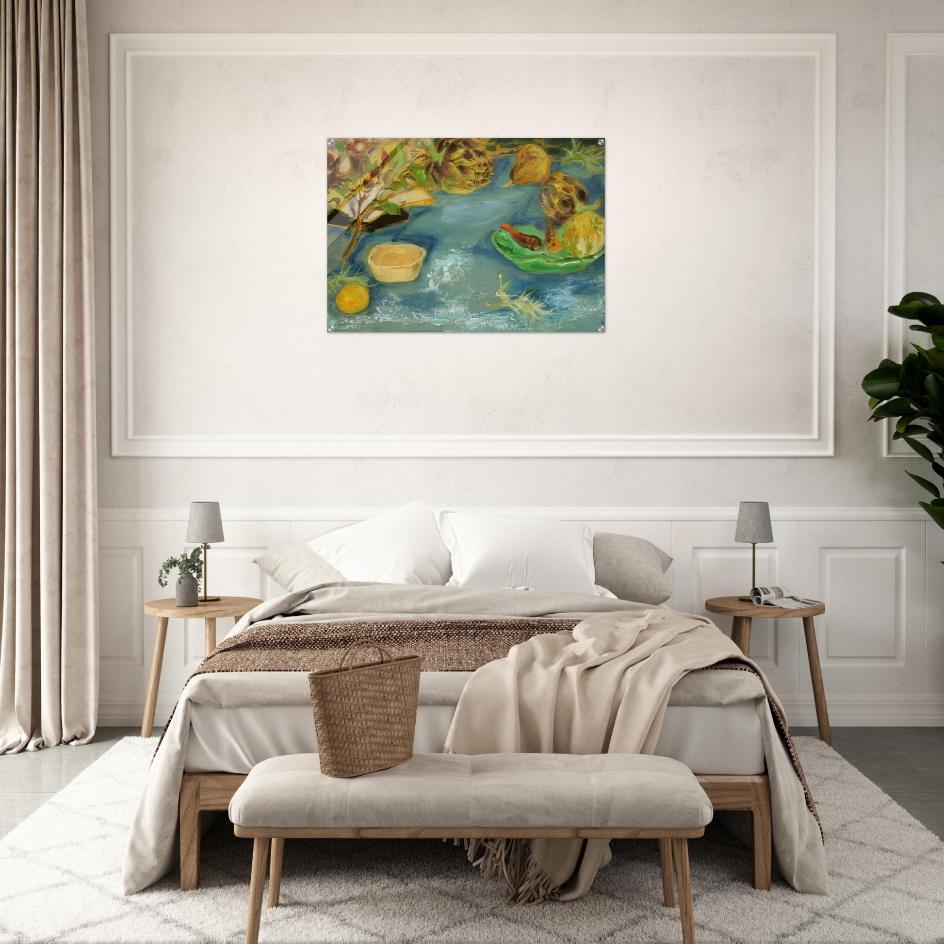 Still life with artichokes - 1956 - Le Pho Acrylic Print - 70x100 cm / 28x40″ inches
