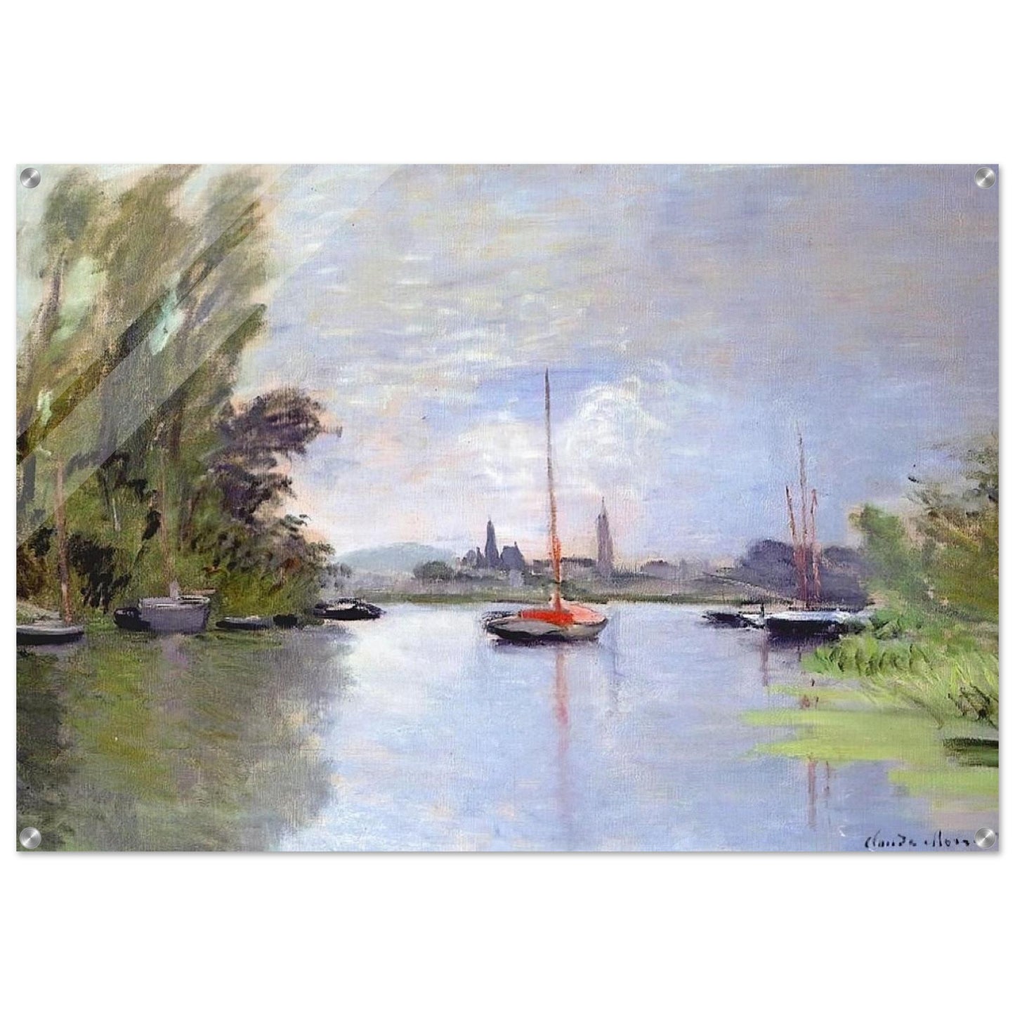 Argenteuil Seen from the Small Arm of the Seine - claude monet Acrylic Print - 70x100 cm / 28x40″ inches